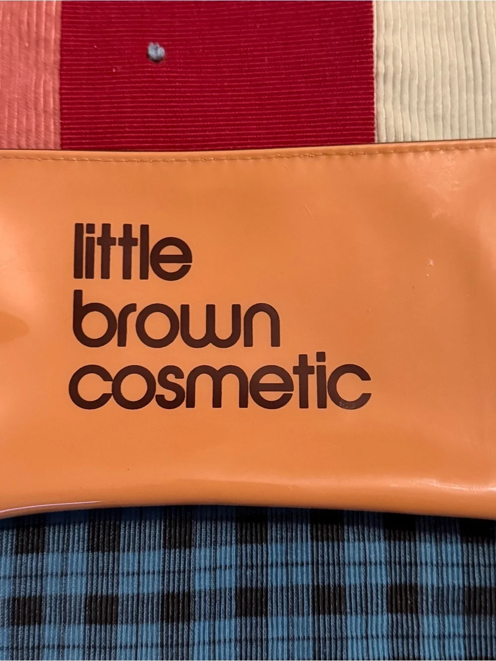 Bloomingdale's Peach Patent Cosmetic Pouch with Logo
